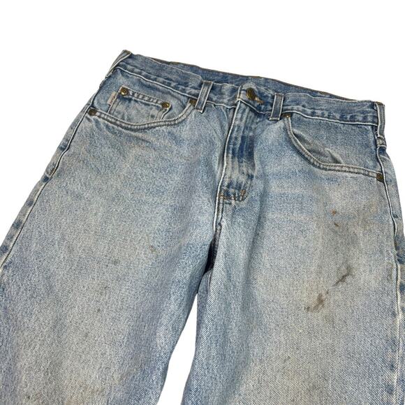 Carhartt Relaxed Fit Heavyweight Tapered Distressed Jeans FLAW Mens 33x30 - Picture 4 of 6